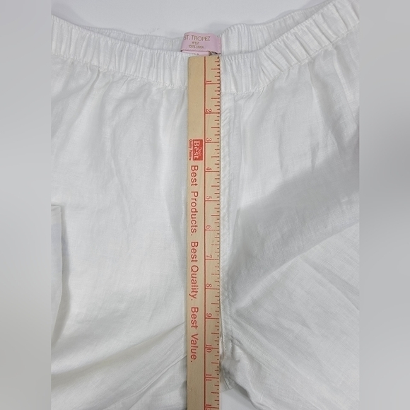 NWT St.Tropez West 100% Linen Elastic Waist Tassle Leg Pull-on Pants Women's S - Picture 7 of 10